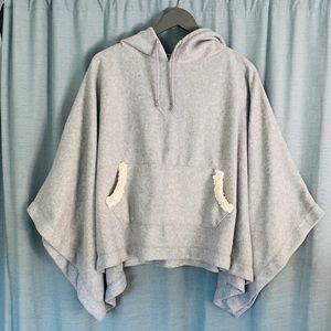 Grey Hooded Poncho